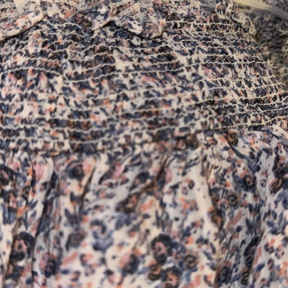 LOFT‎ smocked off the shoulder floral print crinkled fabric short sleeves too XL - Picture 6 of 7